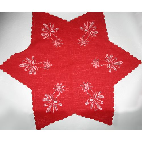 Napperon Étoile De Noël Couleur Rouge Avec Motif Bougie De Noël