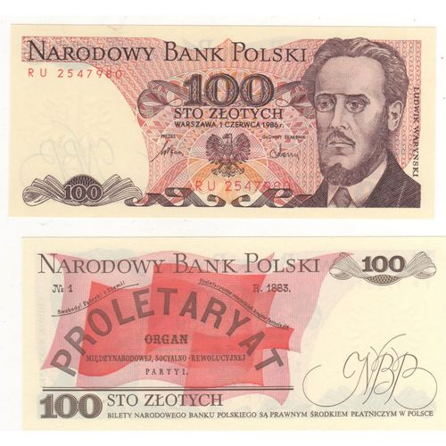 Pologne 100 Zlotich Neuf Unc 1988