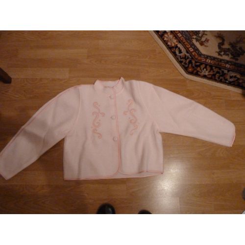 Robe De Chambre / Liseuse En Courtelle Rose Régence T42