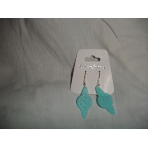 Boucles D'oreilles Phosphorescentes "Planète" Bleu