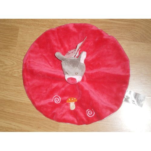 Doudou Plat Rond Rouge Brodé Champignon Dessous Parme Ours Ou Renard Jogystar Kiabi Kitchoun .