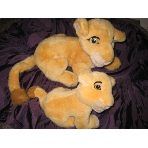 Lot De 2 Peluches Le Roi Lion Simba Et Son Bébé Disney