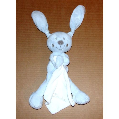 Doudou Lapin Bleu Avec Mouchoir Mon Doudou Pommette