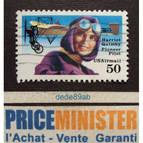 Etats-Unis.. 50 U.S.A Airmail . Harriet Quimby . Pioneer Pilot . Oblitéré.