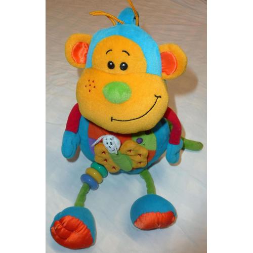 Doudou Hochet Singe Multicolore Tolo