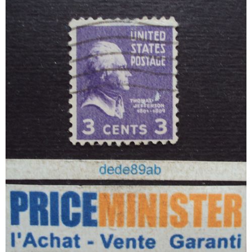 Etats-Unis.. 3cents U.S.Postage . Thomas Jefferson (1801-1809) Oblitéré.