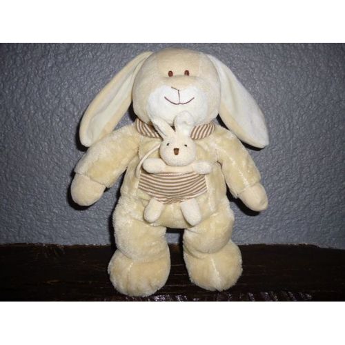 Doudou Lapin Nicotoy Creme Ecru Beige Simba Dickie Belgium Et Son Bébé Poche Culotte