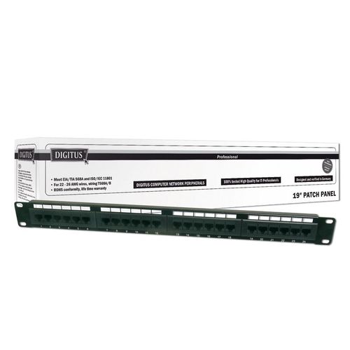 DIGITUS Patch Panel 19", cat.6 classe E, 16 x RJ45, noir