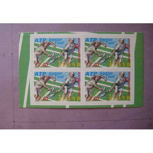 Aland Bloc Neuf Tennis 4 Timbres 1998 Autocollant Finlande Finland Aland Mnh Tennis