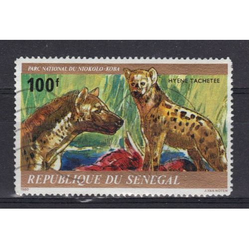 Senegal 1980 : Faune Du Parc National Du Niokolo-Koba : Hyène Tachetée - Timbre 100 F. Oblitéré