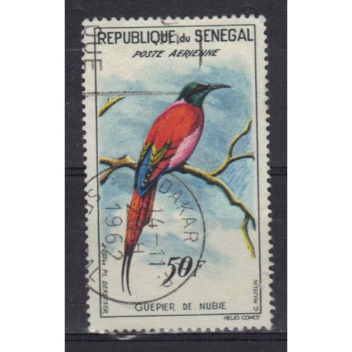 Senegal 1960 Poste Aerienne : Oiseau : Guêpier De Nubie - Timbre 50 F. Oblitéré