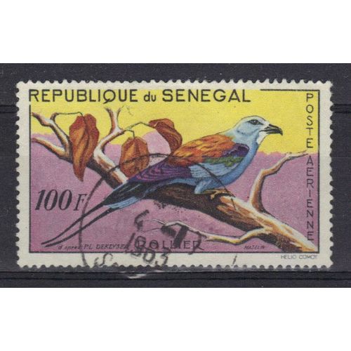 Senegal 1960 Poste Aerienne : Oiseau : Rollier - Timbre 100 F. Oblitéré