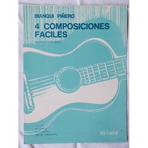 4 Composiciones Faciles -  Para Guitarra - Primer Cuaderno