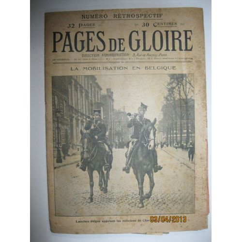Pages De Gloire  N° 0 : Numero Restropectif / La Mobilisation En Belgique