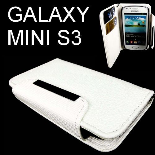 Housse Etui Coque Simili Cuir Pour Samsung Galaxy S3 Mini I8190 + 3 Films Protege Ecran