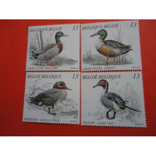 Belgique, Série Canards, Série Complète De 4 Valeurs