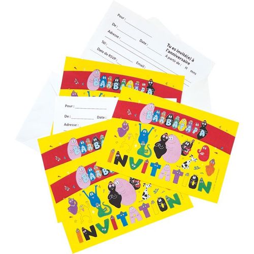 6 Cartes D'invitations Barbapa