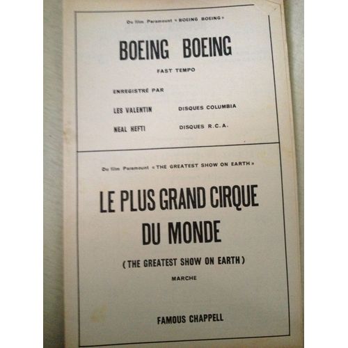 Boeing Boeing Du Film Paramount "Boeing Boeing" - Le Plus Grand Cirque Du Monde Du Film Paramount "The Gratest Show On Earth"