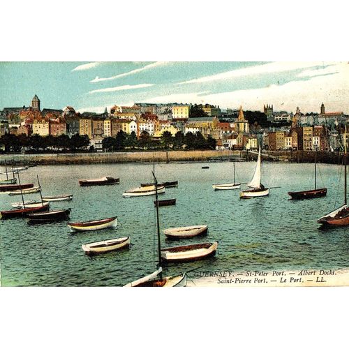 Carte Postale Ancienne, Guernesey, St Peter Port, Albert Docks, Le Port