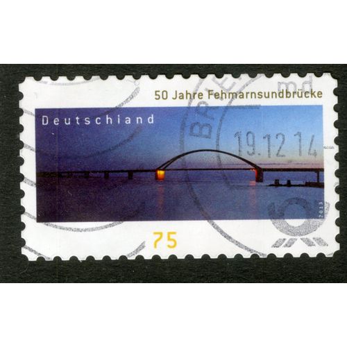 Timbre Oblitéré Deutschland, 50 Jahre Fehmarnsundbrücke, 2013, 75