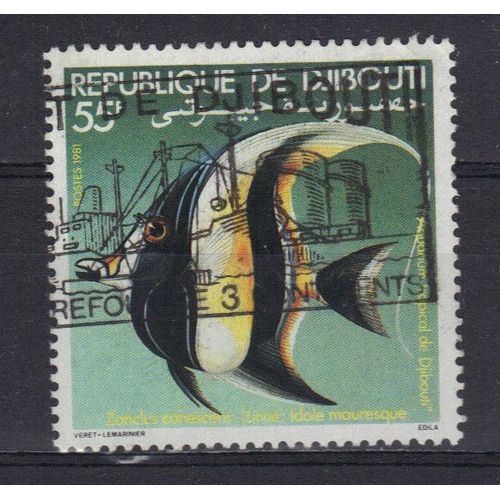 Djibouti 1981 : Poisson Pélagique De L'aquarium Tropical De Djibouti : Zanclus Canescens - Timbre Oblitéré