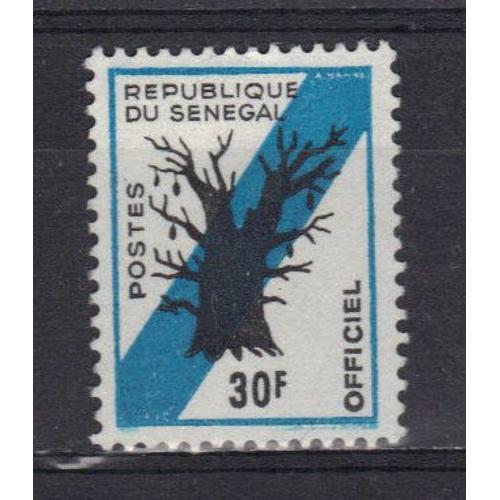 Senegal 1966 : Baobab - Timbre De Service 30 F. Bleu Et Noir Oblitéré