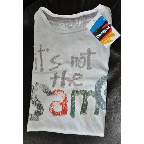 T.Shirt Gris - Desigual - T. Xl - Neuf