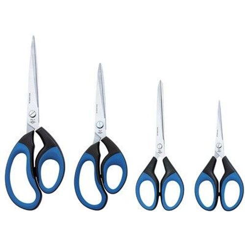 Wedo Ciseaux Soft-Cut, Pointu, Longueur: 210 Mm, Noir/Bleu