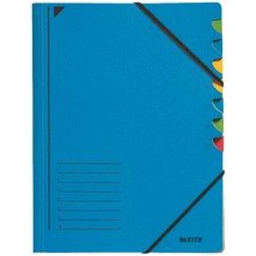 Trieur de bureau Leitz, carton, ft A4, 12 compartiments, bleu