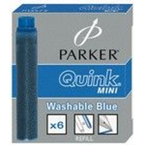 PARKER cartouches d'encre Quink mini, bleu, lavable