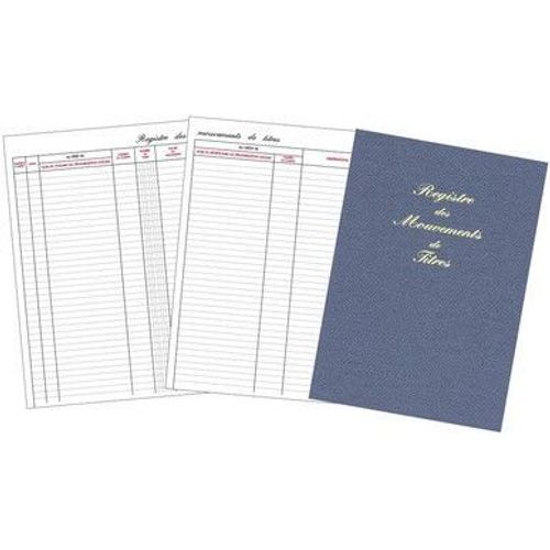 Elve Registre Mouvements Des Titres, 100 Pages, Format A4