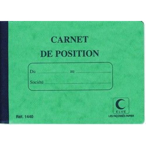 Elve Livre De Compte Carnet De Position -  110 X 150 Mm