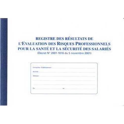 Elve Registre Evaluation Des Risques Professionnels
