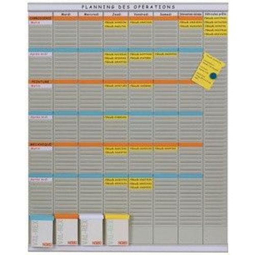 Nobo Kit Planning Hebdomadaire 8 Colonnes, 54 Fentes, 5 Colonne, 24 Fentes, 5 Étuis 100 Fiches T3