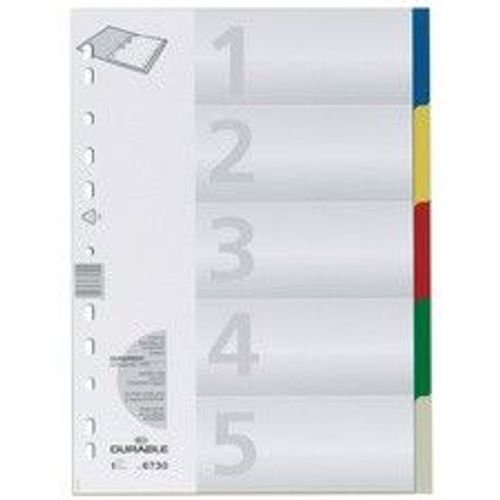 Durable Intercalaire Plastique, Format A4, Pp, 5 Positions,