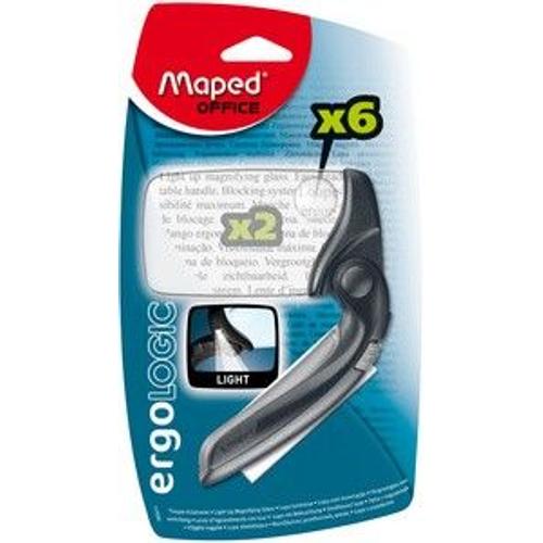 Maped Loupe Rectangulaire Ergologic Avec Éclairage Del, Noir