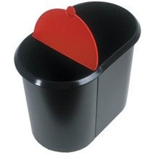 Helit Corbeille A Papier Duo System, Ovale, Pe, Noir/Bleu