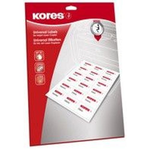 Kores Étiquettes Universelles, 38 X 21,2mm, Blanches,