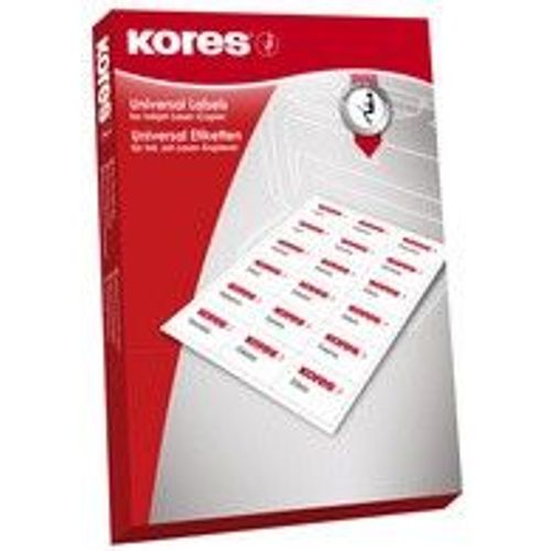 Kores Universal-Etiketten, 105,0 x 41,0 mm, weiá, 100 Blatt