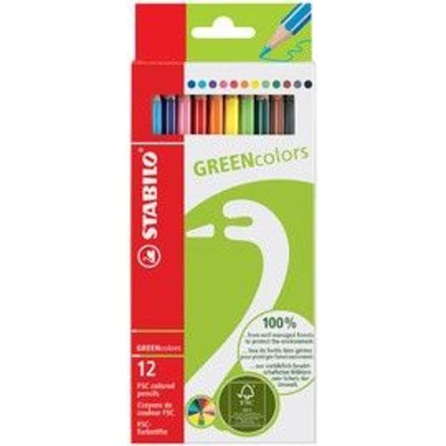 Stabilo Crayons De Couleurs Greencolors, ¿Tui Carton De 18