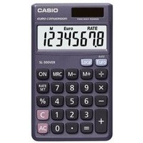 LOT de 2:Casio calculatrice sl-300 ver, alimentation solaire/par pile