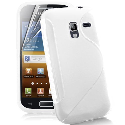 Housse Etui Coque Silicone Gel Blanc Pour Samsung I8160 Galaxy Ace 2 + Film