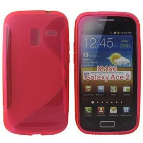 Housse Etui Coque Silicone Gel Rouge Pour Samsung I8160 Galaxy Ace 2 + Film