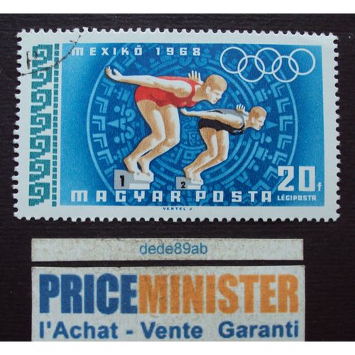 Hongrie.. 20f Magyar Posta . Jeux Olympiques Mexico 1968 . Oblitéré.