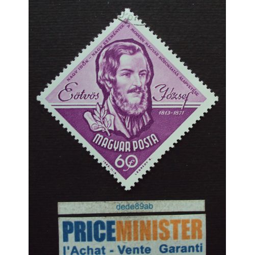 Hongrie.. 60 Magyar Posta . Eötvös Jozsef . Oblitéré.