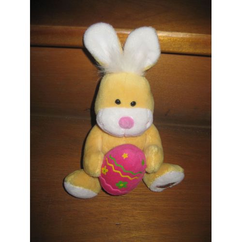 Peluche Lapin Jaune Musical Et Son Oeuf Rose Gipsy 22 Cm