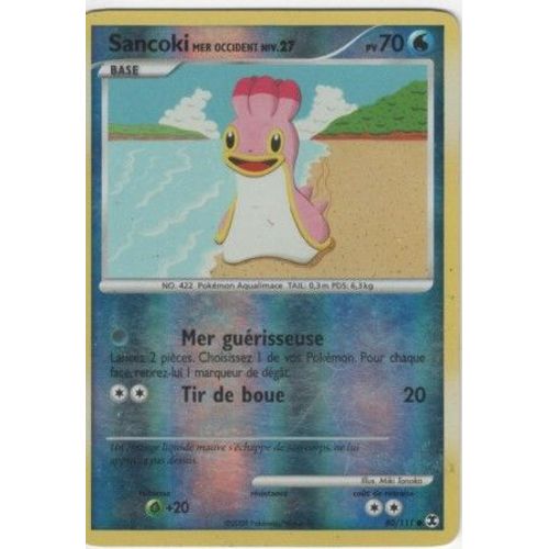 Carte Pokémon "Sancoki Mer Occident Niv.27" Pv70 Holo Reverse 80/111