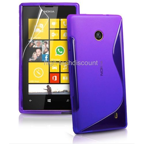 Housse Etui Coque Silicone Gel Mauve Pour Nokia Lumia 520   Film Ecran