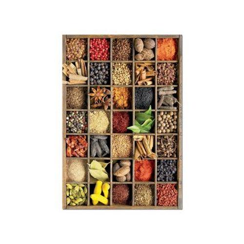 Puzzle 1000 Pieces Epices Du Monde Et Condiments + Colle Fixpuzzle - Saveurs Et Cuisine - Decoration - Puzzle Adulte Et Carte