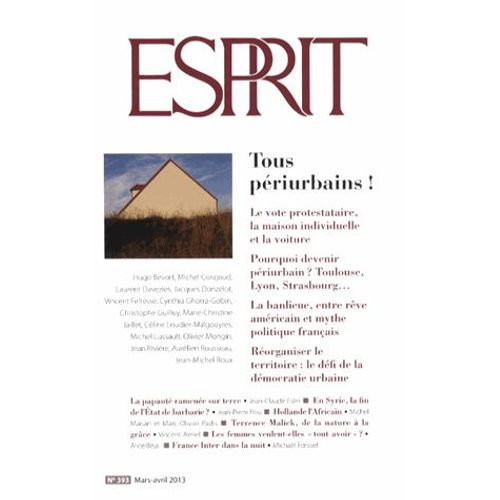 Esprit N° 393, Mars-Avril 2 - Tous Périurbains !